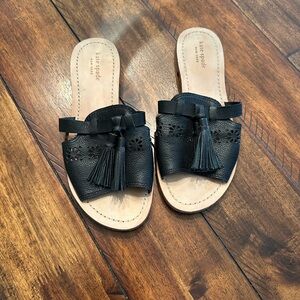 Kate Spade Black Tassel Mules